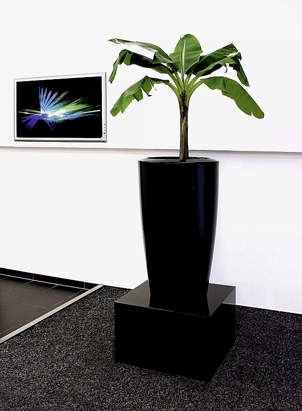 Pflanzbehälter UNA, Höhe 900 mm, in schwarz ähnlich RAL 9004