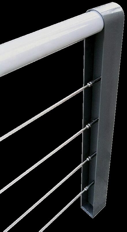 Anfangs- bzw. Endpoller mit Seilvorrichtung, in RAL 7016 anthrazitgrau