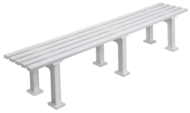 Sitzbank URBINO ohne Rückenlehne, aus Kunststoff in weiß, Länge 2000 mm