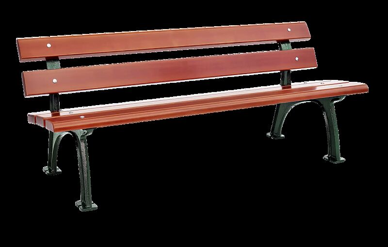 Sitzbank ROMA mit Rückenlehne, mit Fichtenholzbelattung