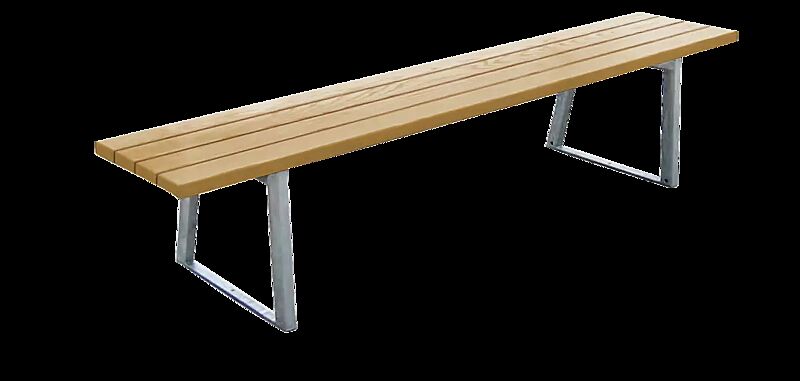 Sitzbank TURIN ohne Rückenlehne, mit Eschenholzbelattung