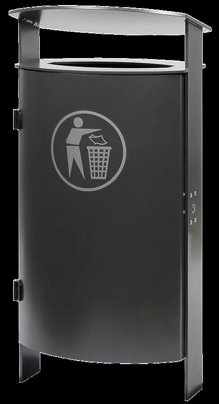 Abfallbehälter SARNIA, ohne Ascher, zum Einbetonieren, in RAL 7016 anthrazitgrau