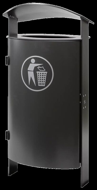 Abfallbehälter SARNIA, ohne Ascher, zum Einbetonieren, in RAL 7016 anthrazitgrau