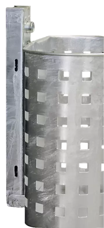 Detail: Abfallbehälter KASSEL, mit Lochoptik, feuerverzinkt