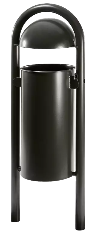 Abfallbehälter WOLVERTON, Vollblech, zum Einbetonieren, in schwarz matt