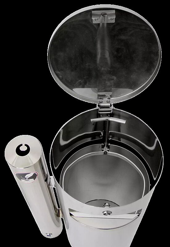 Detail: Abfallbehälter geöffnet