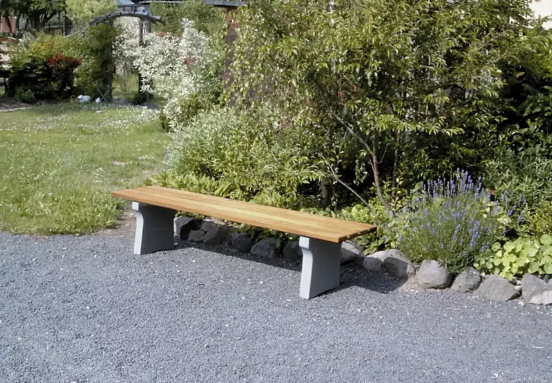 Sitzbank SICILIA ohne Rückenlehne, mit Kambalaholzbelattung, lasiert