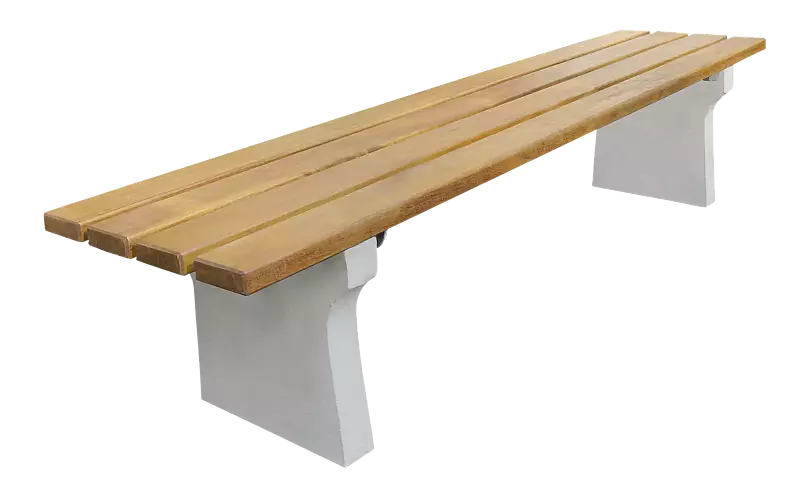 Sitzbank SICILIA ohne Rückenlehne, mit Kambalaholzbelattung, lasiert