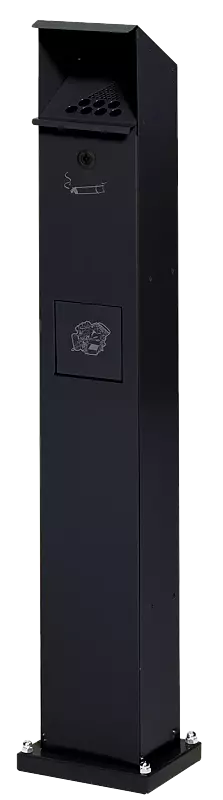 Abfallbehälter WINDSOR aus Stahl, in RAL 7021 schwarzgrau