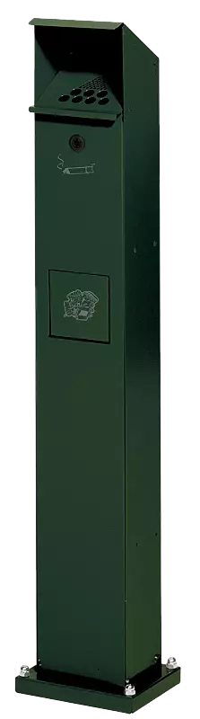 Abfallbehälter WINDSOR aus Stahl, in RAL 6005 moosgrün