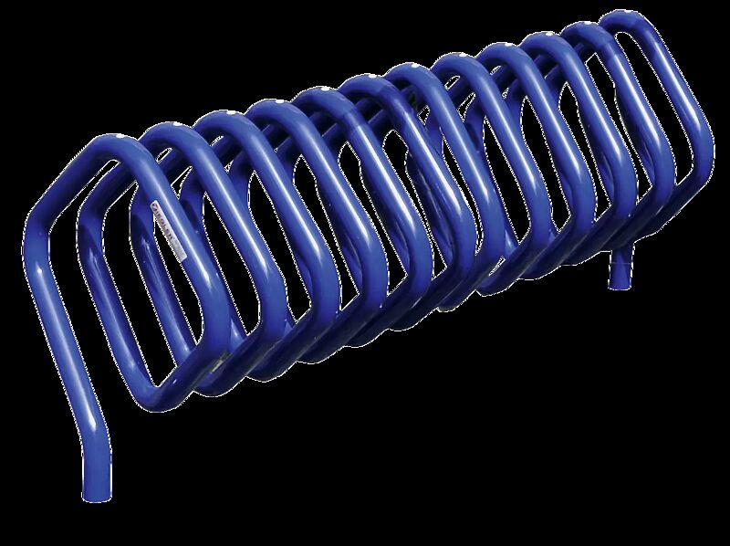 Fahrradständer QUADRA zum Einbetonieren, pulverbeschichtet in RAL 5017 verkehrsblau