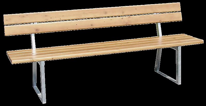 Sitzbank TURIN mit Rückenlehne, mit Fichtenholzbelattung