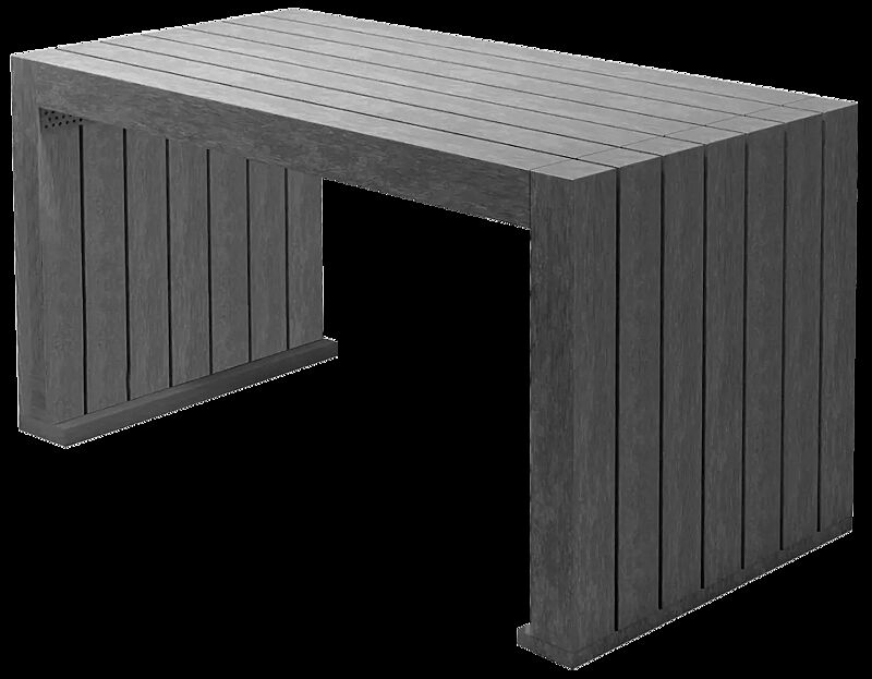 Tisch CERMES aus Recycling-Kunststoff in grau