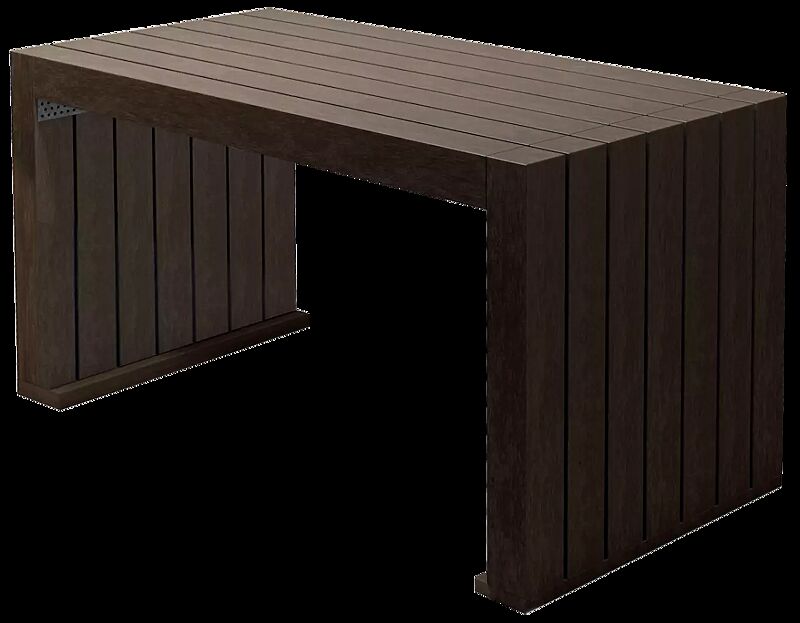 Tisch CERMES aus Recycling-Kunststoff in braun