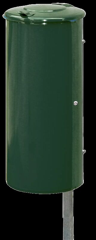 Abfallbehälter NEWPORT, 110 Liter, zum Einbetonieren, in RAL 6005 moosgrün