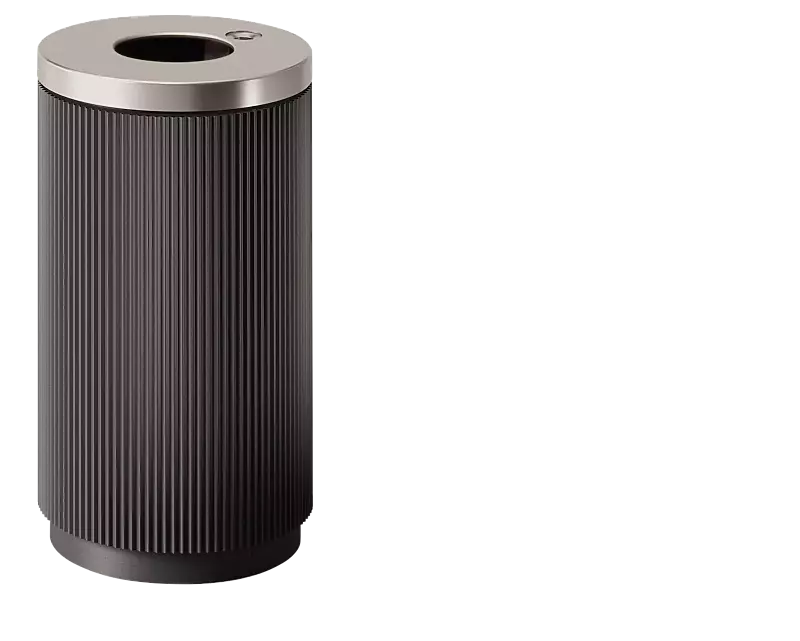 Abfallbehälter MIDDLETON mit Ascher, 100 Liter, zum Aufdübeln, Korpus in DB 703 eisenglimmer