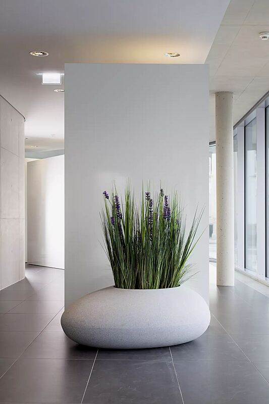 Pflanzbehälter MALUR, Höhe 500 mm, in granit hell