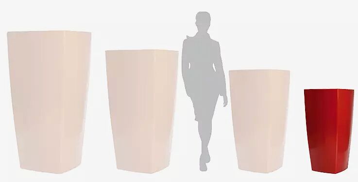 Pflanzbehälter BALI, Höhe 900 mm, in rubinrot ähnlich RAL 3003