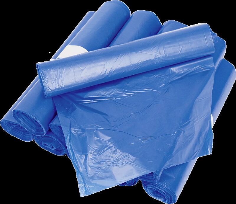 Kunststoff-Abfallsäcke aus HDPE, blau, 20 my, 120 Liter, VE = 500 Stück