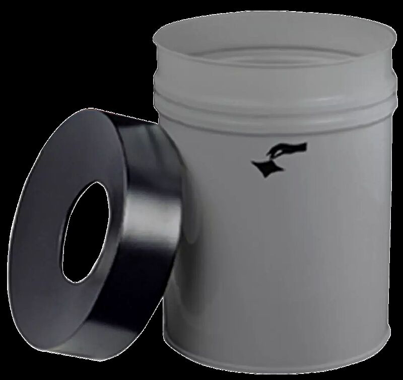 Abfallbehälter FIRE EX, zum freien Aufstellen, 30 Liter, in graualuminium ähnlich RAL 9007