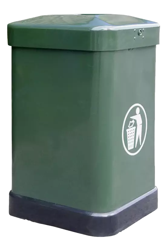 Abfallbehälter MAXI, ohne Ascher, in RAL 6001 smaragdgrün