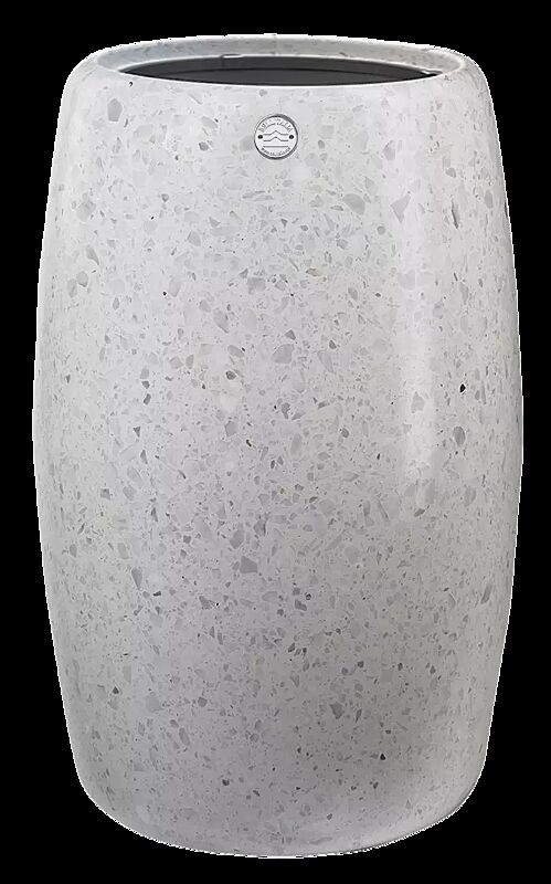 Abfallbehälter ORIONE aus rekonstituiertem Marmor geschliffen, in weiß carrara