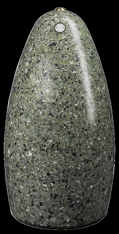 Poller PLUTONE aus rekonstituiertem Marmor geschliffen, in grün alpi