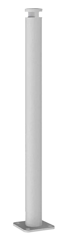 Poller DONAT zum Aufdübeln bei +/- 0 mm, in RAL 9006 weißaluminium