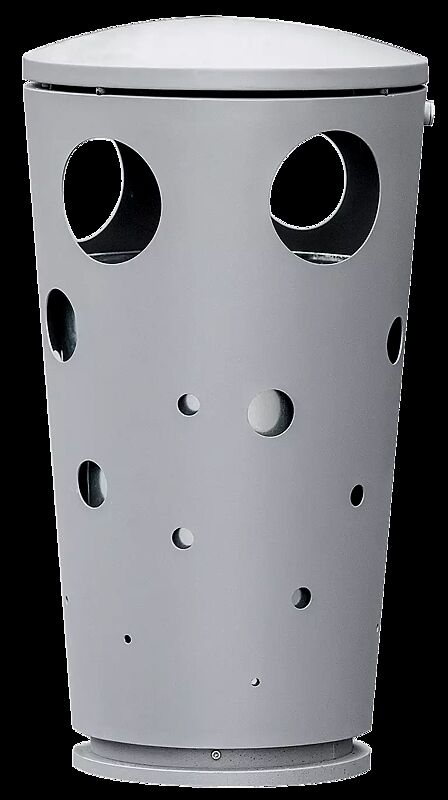 Abfallbehälter SWISSBIN, zum freien Aufstellen, in RAL 9006 weißaluminium