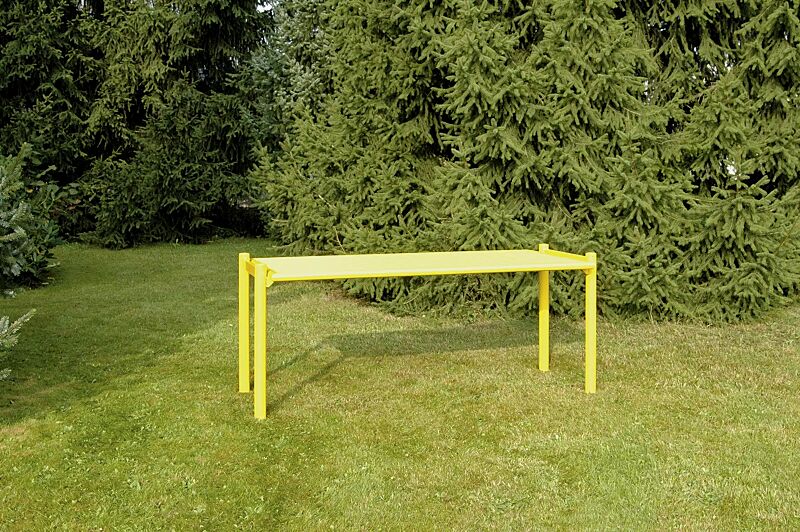 Tisch GLURNS, in RAL 1018 zinkgelb