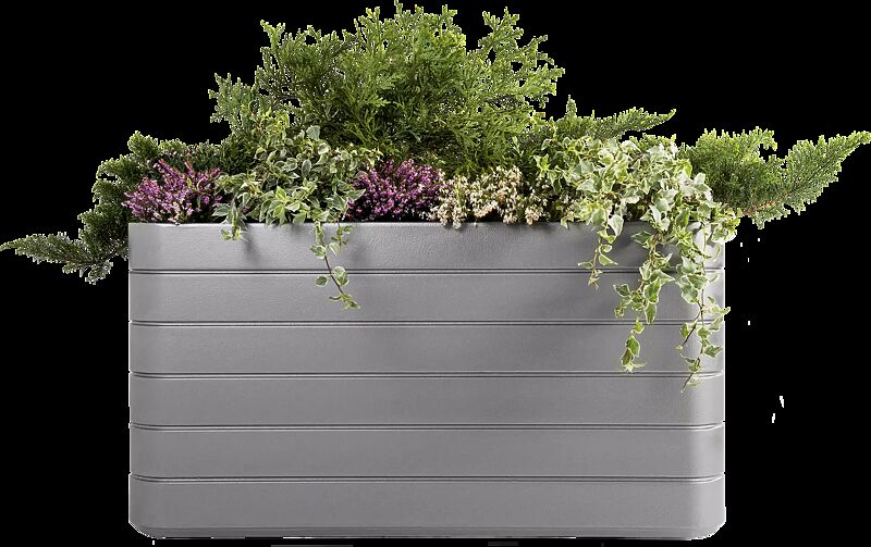 Pflanzbehälter VEGA, rechteckig, in grau