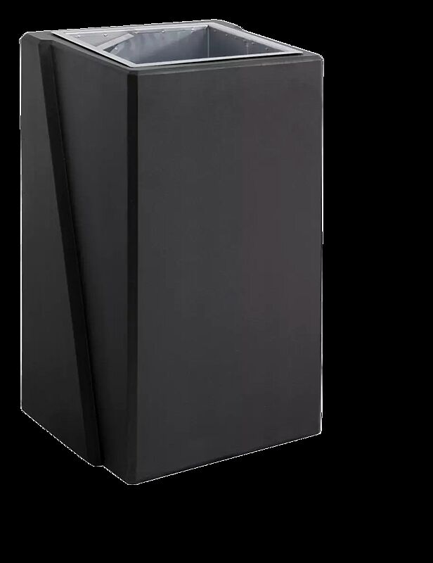 Abfallbehälter INTAL mit Ascher, ohne Schutzdach, Beton beschichtet in graphit