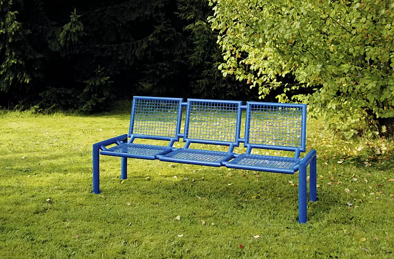 Sitzbank SEVERO mit Rückenlehne in RAL 5017 verkehrsblau