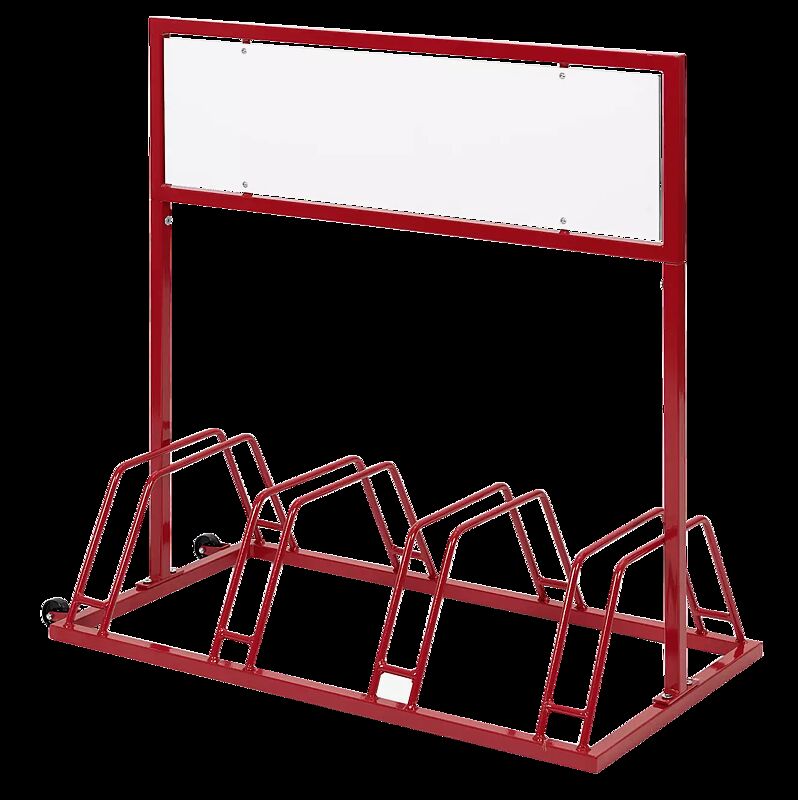 Werbe-Fahrradständer AKRON, in RAL 3000 feuerrot