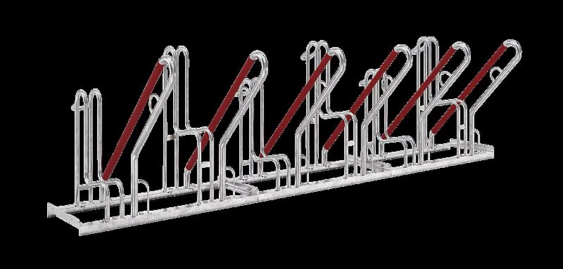 Fahrradständer OAKLAND einseitig, 6 Stellplätze, 6 Anlehnbügel, Radabstand 500 mm