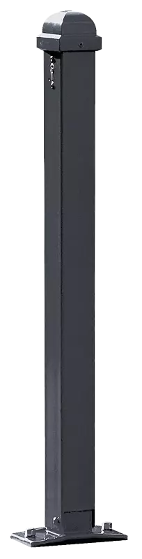 Poller NAVARRA, abschließbar und kippbar, zum Aufdübeln mit Bodenplatte, in RAL 7016 anthrazitgrau