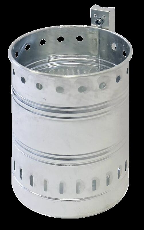 Abfallbehälter NOSTALGIA mit Lochoptik, 35 Liter, feuerverzinkt