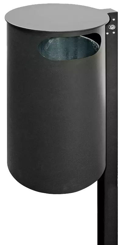 Abfallbehälter PAARL, ohne Ascher, zum Einbetonieren, in RAL 7021 schwarzgrau