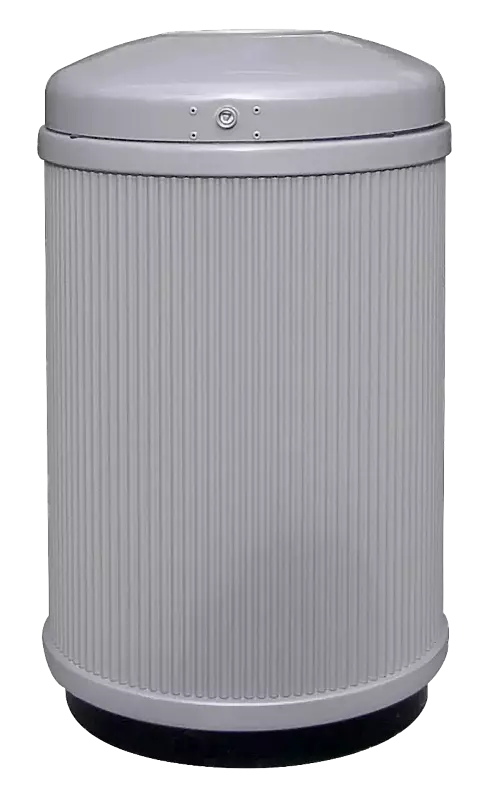 Abfallbehälter MONCTON, ohne Ascher, in RAL 9006 weißaluminium