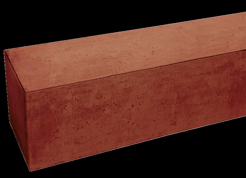 Sitzbank LITHOS ohne Rückenlehne, Beton mit Acrylbeschichtung in ziegelrot - 8