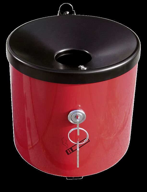 Wandascher GLASGOW, 2,4 Liter, in RAL 3001 signalrot, mit Zylinderschloss