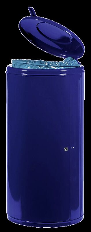 Abfallbehälter EDMONTON, Einflügeltür mit Dreikantschloss, in RAL 5013 kobaltblau