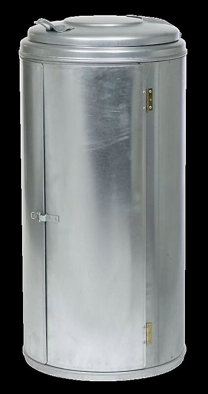 Abfallbehälter EDMONTON, Doppelflügeltür mit Spannverschluss, feuerverzinkt