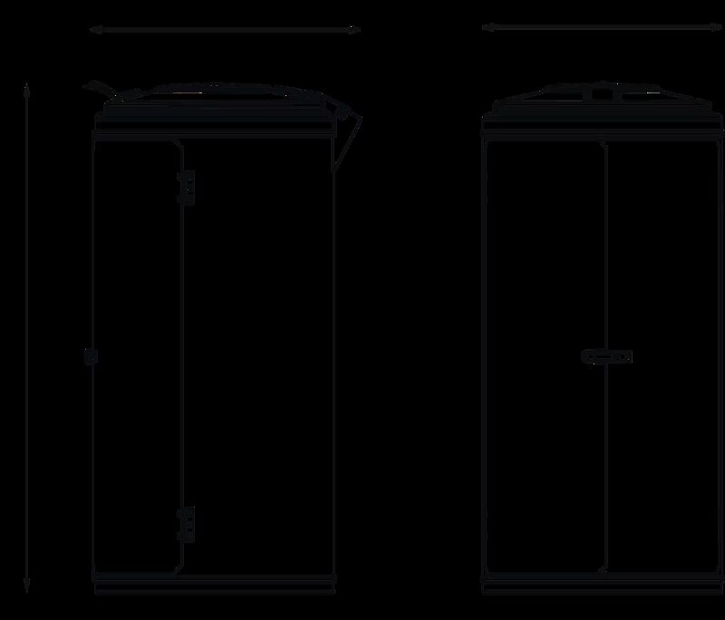 Abfallbehälter EDMONTON, Doppelflügeltür mit Spannverschluss