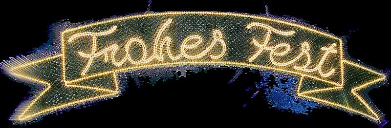 Girlande FROHES FEST, zur Straßenüberspannung