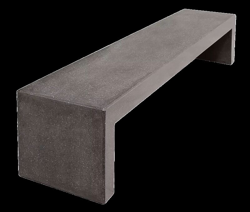 Sitzbank ANDROMEDA, rekonstituierter Naturstein (poliert) mit transparenter Beschichtung in schwarz - 20P