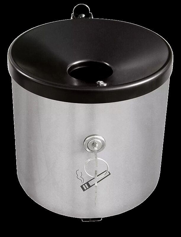 Wandascher GLASGOW, 2,4 Liter, in weißaluminium ähnlich RAL 9006, mit Zylinderschloss