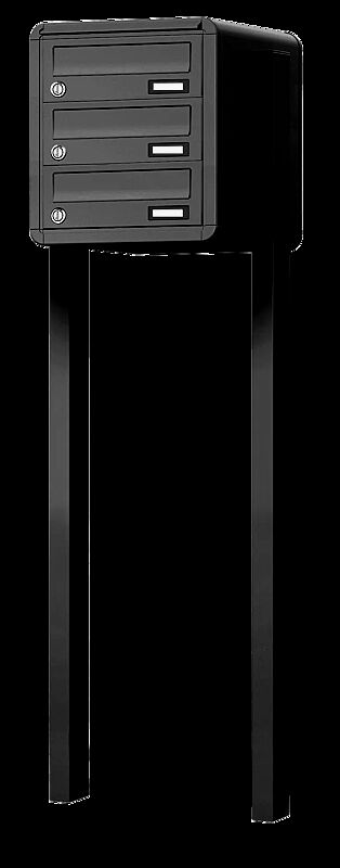 Freistehende Briefkastenanlage METZ zum Einbetonieren, 3-teilig, in RAL 7016 anthrazitgrau