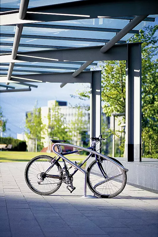 Anlehnbügel AUSTIN, langer Bügel, Edelstahl