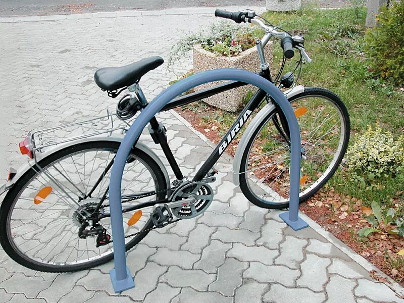 Anlehnbügel PALERMO ohne Quersteg, zum Aufdübeln, in RAL 5012 lichtblau